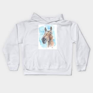 Bay horse portrait Kids Hoodie